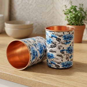 Verre à double paroi en émail floral oriental pour boissons chaudes, cadeau pour adultes - Product Image 3