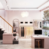 Présentoirs à vêtements en métal sur mesure, vitrine moderne pour boutique de mode, décoration intérieure de magasin de détail