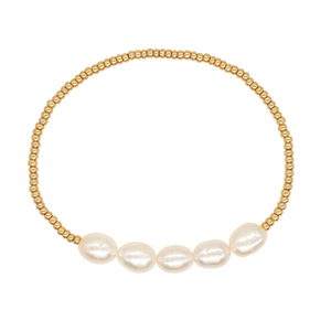 Ensemble <span class=keywords><strong>de</strong></span> bracelets en perles <span class=keywords><strong>Miyuki</strong></span> plaqués or 18 carats avec perles d'eau douce naturelles classiques extensibles KKBEAD - Product Image 4