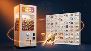ZDYS Armoire de présentation de cadeaux magiques en verre transparent avec déverrouillage par clé, Boîte surprise, Jeu à fort potentiel de profit - Product Image 6