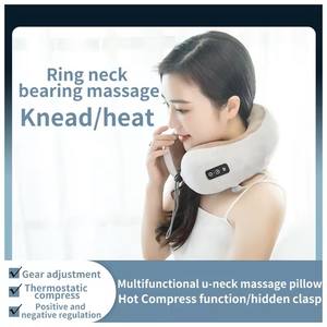 3KEYTravel a forma di U massaggiatore elettrico posteriore vibrante cuscino cervicale per uso domestico da viaggio massaggio al collo cuscino - Product Image 3
