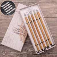 Ensemble de stylos plume obliques parallèles en bambou de 1 à 5 mm pour calligraphie Wordart, stylos plume à tremper Bf, calligraphie arabe Qalam, calligraphie gothique hébraïque