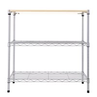 Étagère de cuisine réglable à 3 niveaux pour micro-ondes avec plateau en MDF pour petits appareils électroménagers, livres ou fournitures de bureau