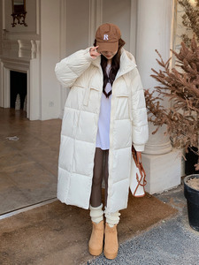 2024 Winter New Korean Style Loose Medium <strong>Length</strong> <strong>Knee</strong> Hooded Thickened Casual <strong>Waterproof</strong> Zipper Women's Fashion Down <strong>Coats</strong> - Product Image 2