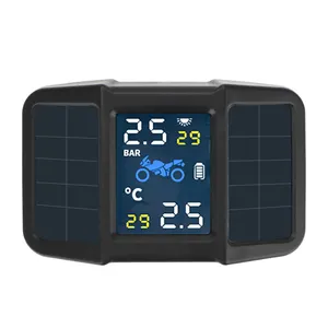 带2个外部传感器的温度监控报警系统USB太阳能充电电机轮胎压力轮胎摩托车TPMS