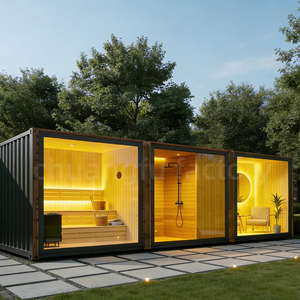 <span class=keywords><strong>Sauna</strong></span> extérieur moderne électrique personnalisable avec douche et salle de repos, capacité 4 personnes, 15 kW, vapeur sèche, <span class=keywords><strong>bois</strong></span> de cèdre rouge massif - Product Image 1