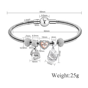 สร้อยข้อมือแฟชั่นผู้หญิง สไตล์ยุโรป-อเมริกา สีชมพู ประดับคริสตัลรูปหัวใจ <span class=keywords><strong>ด</strong></span>ีไซน์ทันสมัย สำหรับงาน DIY ลงอินสตาแกรม - Product Image 5