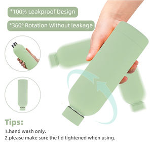 Botella de Agua Deportiva de Acero Inoxidable Personalizada, Reutilizable, a Prueba de Fugas, de 500 ml, con Boca Pequeña y Tapa, Aislada para Viajes - Product Image 4