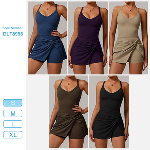 DLT8998 <span class=keywords><strong>abito</strong></span> da Golf <span class=keywords><strong>lungo</strong></span> Crossover di un pezzo con struttura in Shorts per gonne da Tennis senza maniche girocollo da donna - Product Image 2