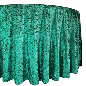 Mantel Redondo de Terciopelo de Lujo de 132 Pulgadas, Mantel de Terciopelo Champán para Bodas - Product Image 4