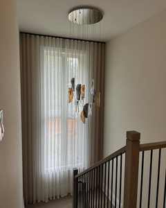 Lampadario Moderno <span class=keywords><strong>a</strong></span> <span class=keywords><strong>Sospensione</strong></span> in Vetro Ghiacciato Rotondo <span class=keywords><strong>LED</strong></span> Lungo <span class=keywords><strong>per</strong></span> Scale - Product Image 4