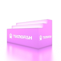 Comptoir d'exposition rétroéclairé en tissu SEG en aluminium de 4 pieds avec éclairage LED pour salons professionnels et promotions
