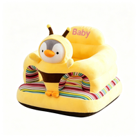 Grand siège de sol en peluche pour enfant, rembourrage en coton PP, design extra large et profond, avec dossier doux en forme d'animal, base antidérapante