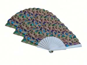 Abanico de Corcho de Madera Maciza Ecológico de 23 cm con Múltiples Diseños - Mariposas y Flores, Regalos Ecológicos para Eventos - Product Image 2