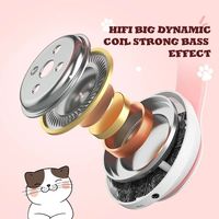 Headphone bersinar telinga kucing lucu LED kaki kucing nirkabel untuk 5.2 AAC headphone Gamer ponsel untuk anak perempuan hadiah Natal