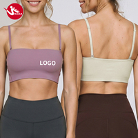 Kameja Yoga Pilates Gym Camisole Bandeau OEM Custom 77% Nylon+23% Spandex, Nyaman, Sensasi Kulit Telanjang, Ramah Kulit, Tali Spaghetti