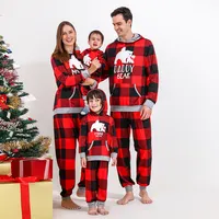 Pijama de bambu personalizado, conjunto de pijama de bambu 2022 para adultos e crianças que combinam para família