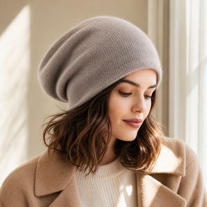 <strong>Cashmere</strong> Blend Lightweight Warm Temperature Regulating Knit <strong>Beanie</strong> for Winter Gift <strong>Women</strong> - Product Image 2