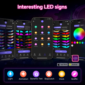 Đèn LED mắt quỷ 2 chiếc, hiển thị đồng bộ hoàn hảo trên kính chắn gió cho ô tô, SUV & xe tải, ma trận USB lập trình được, điều khiển bằng ứng dụng - Product Image 4