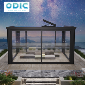 Современная вилла солнечная электрическая выдвижная стеклянная крыша для патио треугольная формовка - Product Image 4