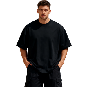 Camisetas de Algodón Grueso de 400 g/m² al por Mayor, Precio Bajo, Logotipo Personalizado, Estilo Urbano, Corte Holgado, TKAN962 - Product Image 2