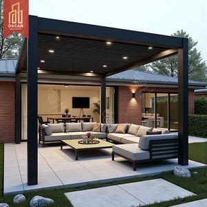 Cubierta <span class=keywords><strong>de</strong></span> <span class=keywords><strong>Toldo</strong></span> Bioclimático para Exteriores, Cubierta Personalizable Impermeable <span class=keywords><strong>con</strong></span> Puerta Corredera <span class=keywords><strong>de</strong></span> Vidrio, Pérgola <span class=keywords><strong>de</strong></span> Aluminio - Product Image 2