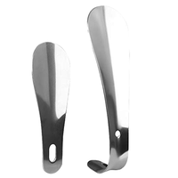 Lot de 2 chausse-pieds en acier inoxydable, long et court, finition miroir, durables, portables, aide à l'enfilage des chaussures, vente en gros, usine OEM