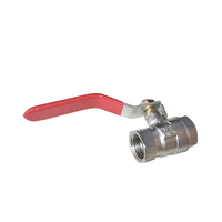 Robinet à bille en laiton 1/2 pouce PN25, manuel, double filetage femelle, pour eau, compatible OEM, finition polie