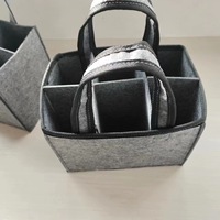 Sac de transport en feutre pour bouteilles de vin et de bière, fabriqué en Chine, avec séparateur pour 6 bouteilles