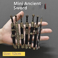 Mini ancienne célèbre épée 12cm Qin roi Goujian modèle Photo numérique porte-clés métal jouet pendentif