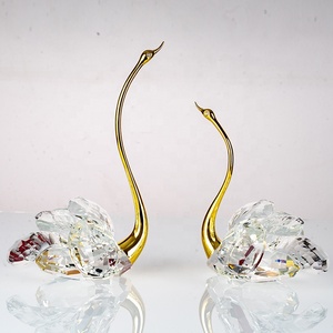 High-Grade K9 Crystal Swan Ornament for Wedding Birthday or Home Decor Laser Engraved Glass Souvenir with <strong>Love</strong> Theme - Product Image 1
