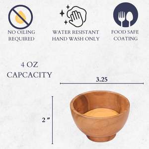 Tazón <span class=keywords><strong>de</strong></span> Madera <span class=keywords><strong>de</strong></span> Acacia Hecho a Mano, Ecológico, para Salsas Japonesas, Tazón Natural para Alimentos, Yogur, Tazón Pequeño para Salsas, para Cocina y Restaurante - Product Image 2