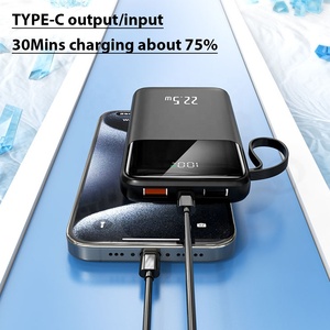 22,5 W Carga súper rápida 20000mAh Batería <span class=keywords><strong>externa</strong></span> Banco de energía móvil <span class=keywords><strong>con</strong></span> cables incorporados para <span class=keywords><strong>iPhone</strong></span> 16 15 - Product Image 2