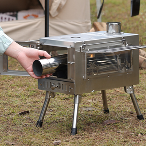 <span class=keywords><strong>Estufa</strong></span> de <span class=keywords><strong>leña</strong></span> gruesa portátil directa de fábrica para acampar al aire libre y senderismo tienda de campaña <span class=keywords><strong>estufa</strong></span> de calefacción de casete estilo plegable - Product Image 3