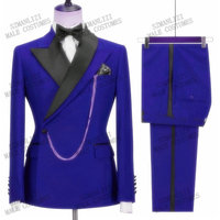 Costume Classique Homme Décontracté Ensemble 2 Pièces Tenue Gentleman pour Mariage Costume d'Affaires Homme Coupe Ajustée pour Marié