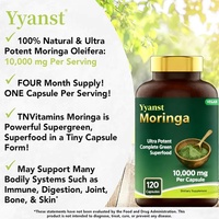 Cápsulas de Extracto de Hoja de Moringa, Superalimento Verde Potente, Marca Privada OEM/ODM, Refuerza el Sistema Inmunológico y la Digestión, Suplemento Saludable