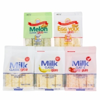 Gâteaux de riz au lait classiques, biscuits croustillants et gonflés, sans sucre, saveur laitière, en boîte, pour une collation décontractée