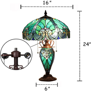 Lámparas de escritorio Tiffany de tulipán y libélula de estilo moderno, lámpara de <span class=keywords><strong>mesa</strong></span> de vidrieras de Festival Pastoral para sala de estar, Hotel, estilo europeo - Product Image 4