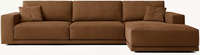 Canapé d'intérieur personnalisable, structure en bois massif fabriquée à la main, coussin épais rembourré, forme minimaliste moderne et épurée, soutien ergonomique