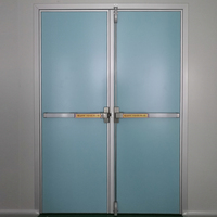 Porte d'urgence manuelle en acier industriel avec fonction d'évacuation rapide ignifuge, design minimaliste pour supermarchés et hôpitaux