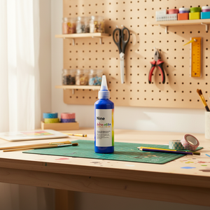 Neuf peintures acryliques bleues de 100 ml pour papier, métal, bois, verre, plastique, béton et plâtre - Product Image 1