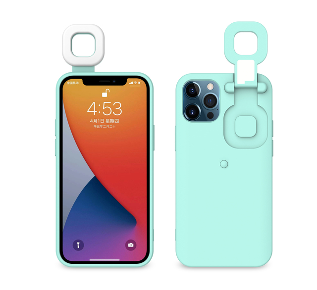 Hot Sale for iphone 12 11 X XS XR 6 7 8 Plus Fill Light Phone Case with Ring Flashing Mobile Phone Protective Case
