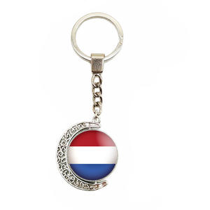 High Quality Metal Rotatable Designs Italy Country Flag Keychain Canada Flag Keychain for Promotional Gift - Product Image 2