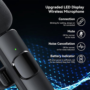 Chuyên nghiệp không dây Lavalier ve áo <span class=keywords><strong>Microphone</strong></span> đa hướng ngưng ghi âm Mic phỏng vấn video podcast vlog Youtube - Product Image 3