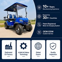 Voiturette de golf électrique tout-terrain Tarion 4 places robuste avec moteur AC 4,0 kW, suspension indépendante, vitesse 35 km/h, autonomie 90 km