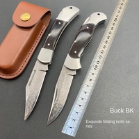 Hot Selling Rvs Vouwmes Hoge Hardheid Outdoor Camping Survival Hout Handvat Diy Barbecue Vlees Fruit 3 Jaar