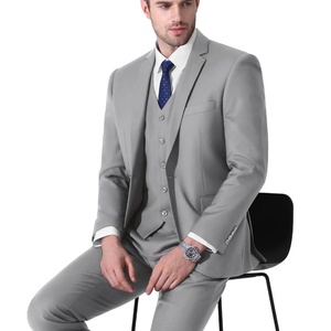Traje Casual de Negocios Gris Oscuro Hecho a Mano, Conjunto de Blazer, Chaleco y Pantalones, Transpirable, Estilo Italiano, Logotipo Personalizado, Para Hombre, Todas las Temporadas - Product Image 4
