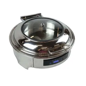 Circular stainless steel buffet stove temperature display set electric heater heating plate food warm buffet stove