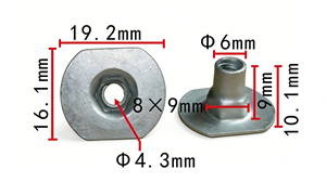 152422 M4.8-1.6mm Écrou de plaque d'immatriculation de voiture, écrou à <span class=keywords><strong>rivet</strong></span> <span class=keywords><strong>aveugle</strong></span>, écrou lanterne, pièces estampées de forme spéciale, clips métalliques - Product Image 3