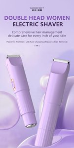 GOODSKY Nouvelle Tendance Épilateur Électrique Double Tête Femme Rasoir Tondeuse Maillot pour Jambes Aisselles - Product Image 4